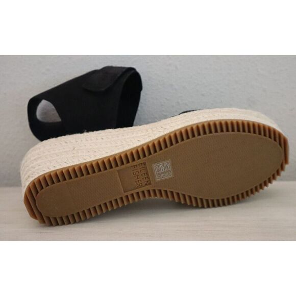 Eileen Fisher Women's Sz 8.5M Black Weslia Jute Wrapped Wedge Sandals SIB - Picture 8 of 10